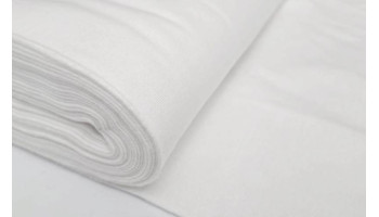 10cm MOLTON uni WEISS  70% BW  30% Pol (Grundpreis € 7,00/m)